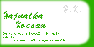 hajnalka kocsan business card